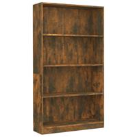 vidaXL Boekenkast 4-laags 80x24x142 cm bewerkt hout gerookt eikenkleur