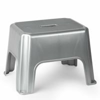 Keukenkrukje/opstapje - 40 x 30 x 28 cm - zilver - Keuken/badkamer verhoger