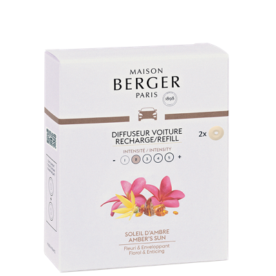 Maison Berger Navulling - voor autoparfum - Amber&apos;s Sun - 2 Stuks