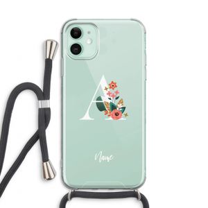 Pink Bouquet: iPhone 11 Transparant Hoesje met koord