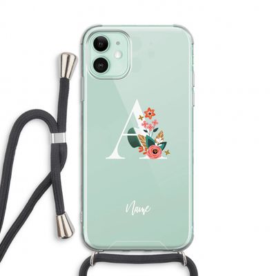 Pink Bouquet: iPhone 11 Transparant Hoesje met koord
