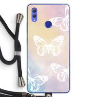 White butterfly: Honor Note 10 Transparant Hoesje met koord