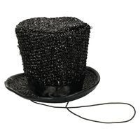 Guirca Carnaval verkleed mini hoedje voor diverse thema's - zwart - glitters - dames   -