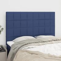 Hoofdborden 4 st 72x5x78/88 cm stof blauw