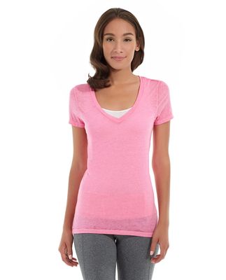 Karissa V-Neck Tee-L-Red