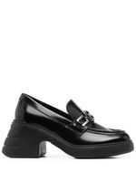 Hogan mocassins en cuir à semelle épaisse 70 mm - Noir