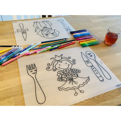 Herkleurbare placemat Prinses Madelief