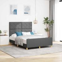 Bedframe met hoofdeinde Donkergrijs 140 x 200 cm Stof