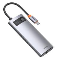 Hub 6in1 Baseus Metal Gleam Series CAHUB-CW0G, USB-C naar 3x USB 3.0 + HDMI + USB-C PD + Ethernet RJ45 - thumbnail