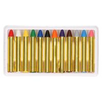 PartyDeco Schminkkrijtjes set - 12x - multi kleuren - carnaval/halloween