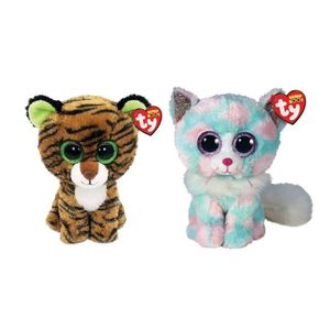 Ty - Knuffel - Beanie Boo's - Tiggy Tiger & Opal Cat