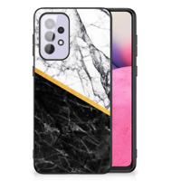 Samsung Galaxy A33 5G Marmeren Print Telefoonhoesje Marmer Wit Zwart - Origineel Cadeau Man Samsung Galaxy A33 5G Marmeren Print Telefoonhoesje Marmer Wit Zwart - Origineel Cadeau Man
