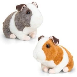 Keel Toys pluche cavia knuffels set in 2 kleuren met geluid 16 cm