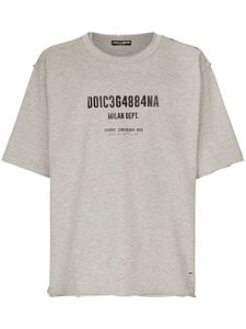 Dolce & Gabbana logo-print cotton T-shirt - Gris