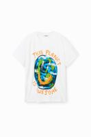 Oversized T-shirt Planet - WHITE - 7/8 - thumbnail