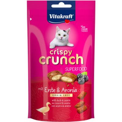 Vitakraft Crispy Crunch Superfood met eend & aronia kattensnack (60 g) 8 verpakkingen