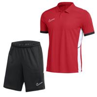 Nike Academy 25 Polo Trainingsset Kids Rood Zwart