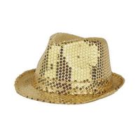 Gouden carnaval verkleed hoed met pailletten - thumbnail
