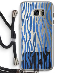 Blauwe nerven: Samsung Galaxy S7 Edge Transparant Hoesje met koord