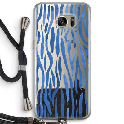 Blauwe nerven: Samsung Galaxy S7 Edge Transparant Hoesje met koord