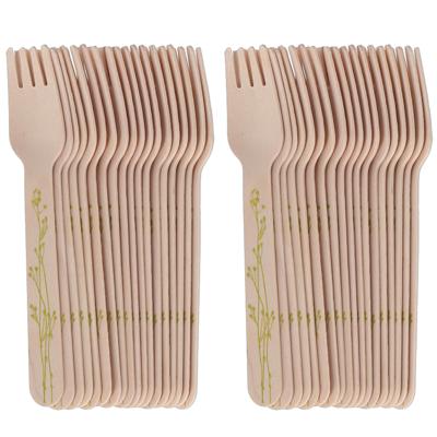 Esschert Design Vorken - hout - 40x - kruidenopdruk - 16 cm - BBQ/Verjaardag/Camping/Party