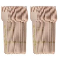 Esschert Design Vorken - hout - 40x - kruidenopdruk - 16 cm - BBQ/Verjaardag/Camping/Party