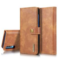 Dg. MING Crazy Horse textuur Flip afneembare magnetische lederen draagtas met houder & kaartsleuven & portemonnee voor Galaxy A70 (bruin)