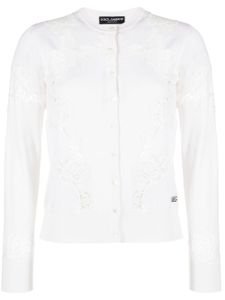 Dolce & Gabbana cardigan à empiècements en dentelle - Blanc