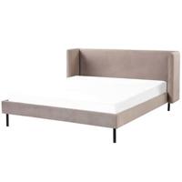 Beliani - ARETTE - Tweepersoonsbed - Taupe - 160 x 200 cm - Fluweel