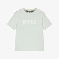 Hugo Boss Logo T-Shirt Kids Lichtgroen - Maat 15/16 jaar - Kleur: Lichtgroen | Soccerfanshop