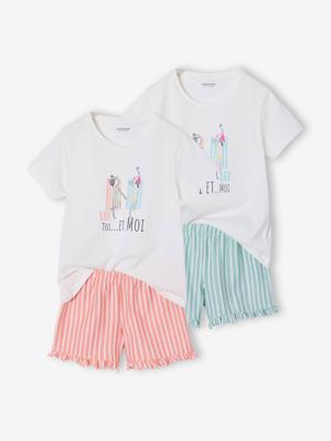 Set van 2 pyjamashorty voor meisjes ecru Set van 2 pyjamashorty voor meisjes ecru