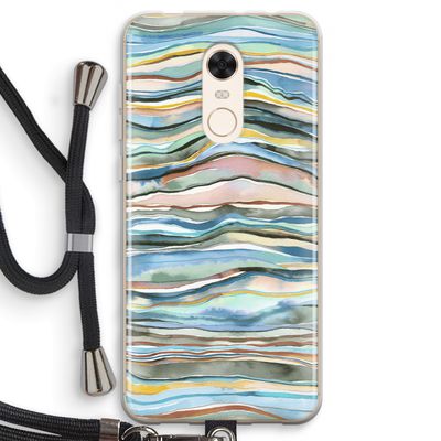 Watercolor Agate: Xiaomi Redmi 5 Transparant Hoesje met koord