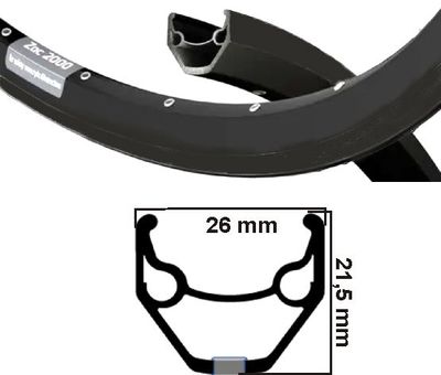 Ryde velg zac 2000 mat zwart/zwart disk 28" 36 gaats etrto 622 14g