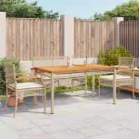 5-delige Tuinset met kussens poly rattan beige