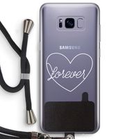 Forever heart pastel: Samsung Galaxy S8 Plus Transparant Hoesje met koord