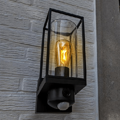 Buitenlamp camera Beveiliging &apos;Flair&apos; metaal glas zwart 32cm