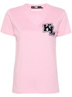 Karl Lagerfeld t-shirt en coton à patch logo - Rose - thumbnail