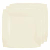 10x stuks feest bordjes creme wit - karton - 23 cm - vierkant