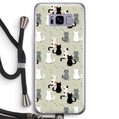 Katten: Samsung Galaxy S8 Transparant Hoesje met koord