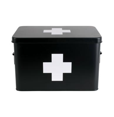 Medicijn Metalen Opbergdoos Groot - Zwart