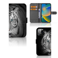 iPhone 14 Pro Max Telefoonhoesje met Pasjes Tijger - thumbnail