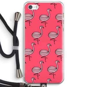 Flamingo: iPhone 5 / 5S / SE Transparant Hoesje met koord