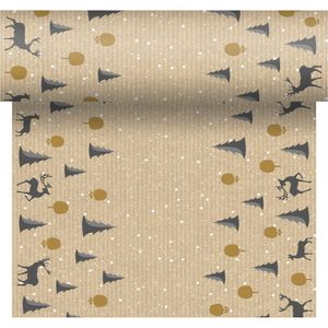 Kerstversiering papieren tafelkleed/tafelloper/placemats op rol 40 x 480 cm kraft   -