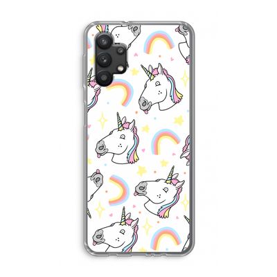 Rainbow Unicorn: Samsung Galaxy A32 5G Transparant Hoesje