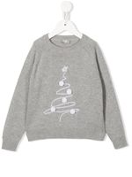 Il Gufo pull à imprimé sapin de noël - Gris