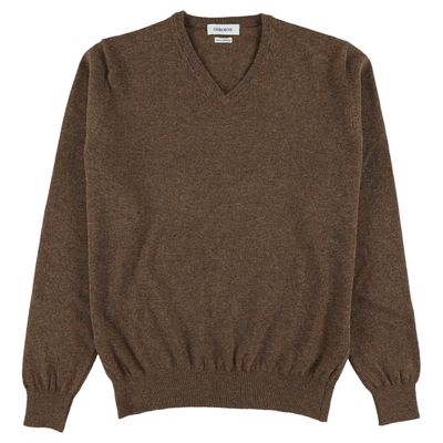 Osborne V Hals Trui Geelong Wol Donkerbruin Tailored Fit Osborne V Hals Trui Geelong Wol Donkerbruin Tailored Fit