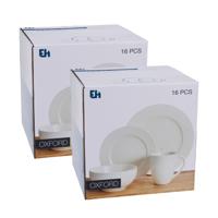 Servies set Oxford - 32-delig - wit - porselein - dinerservies - tafelservies - 8 personen
