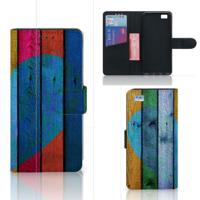 Huawei Ascend P8 Lite | Book Style Case | Wood Heart - Cadeau voor je Vriend