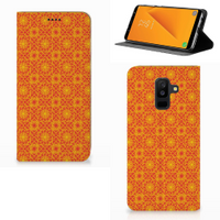 Samsung Galaxy A6 Plus (2018) Hoesje met Magneet Batik Oranje - thumbnail