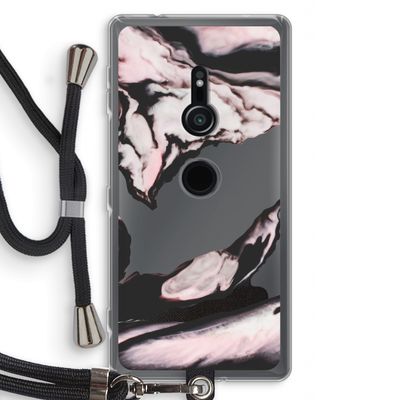 Roze stroom: Sony Xperia XZ2 Transparant Hoesje met koord